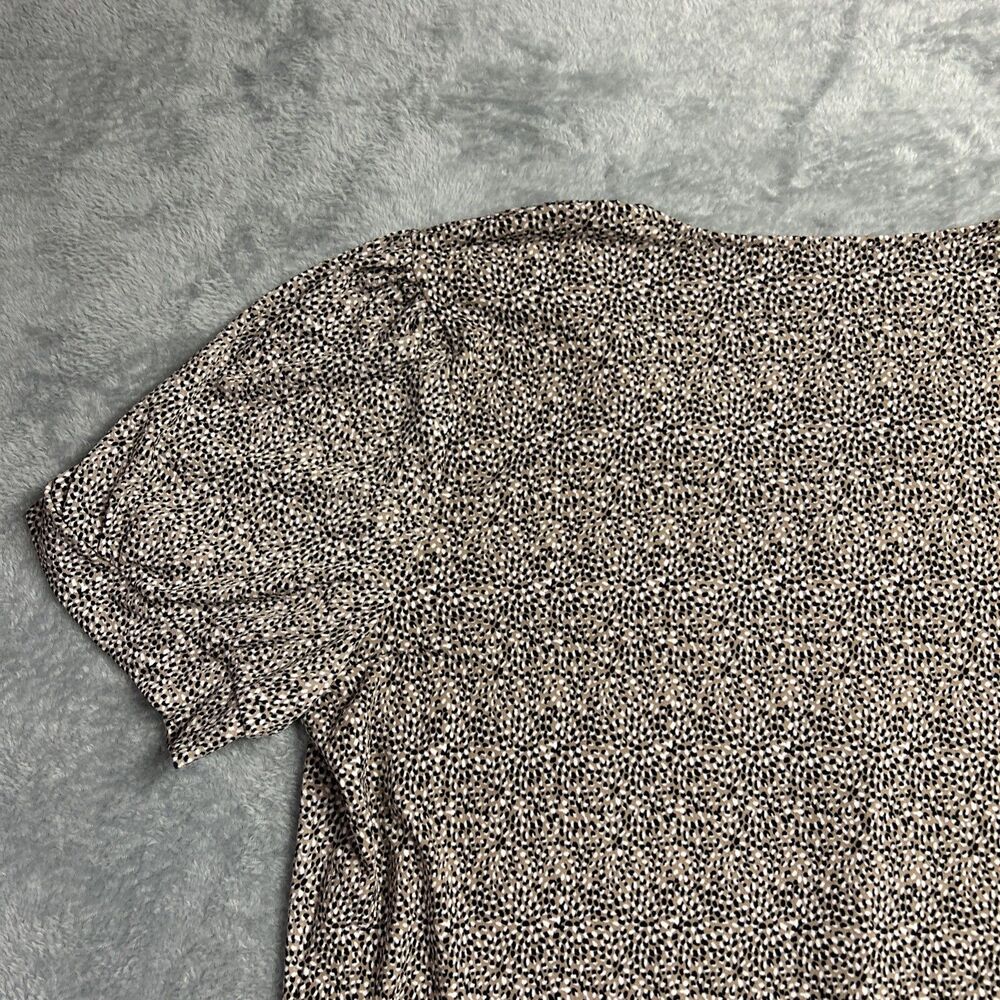 Adrianna Papell Womens Shirt Top Pullover Short Sleeve Blouse Sz. XL Brown - Picture 13 of 15